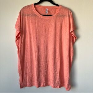 Athleta Release Tee Coral Athleisure Workout Short Sleeve Size Medium